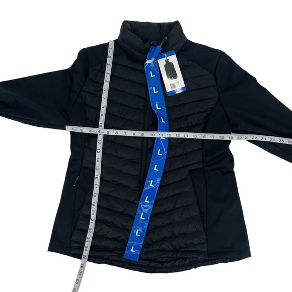 NWT 32 Degrees Semi-Fitted Lightweight Mixed Media Black Jacket Size L Women’s - Picture 5 of 6